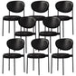 Glam Style Dining Chair Open Back Restaurant Armless Side Chair Black PU（Polyurethane） 8 Piece Set Clearhalo 'Dining Chairs' 'Dining Tables & Seating' 'dining_chair' 'furn' 'furn_dining_chair' 'Furniture' 'Kitchen & Dining Furniture' 6726735