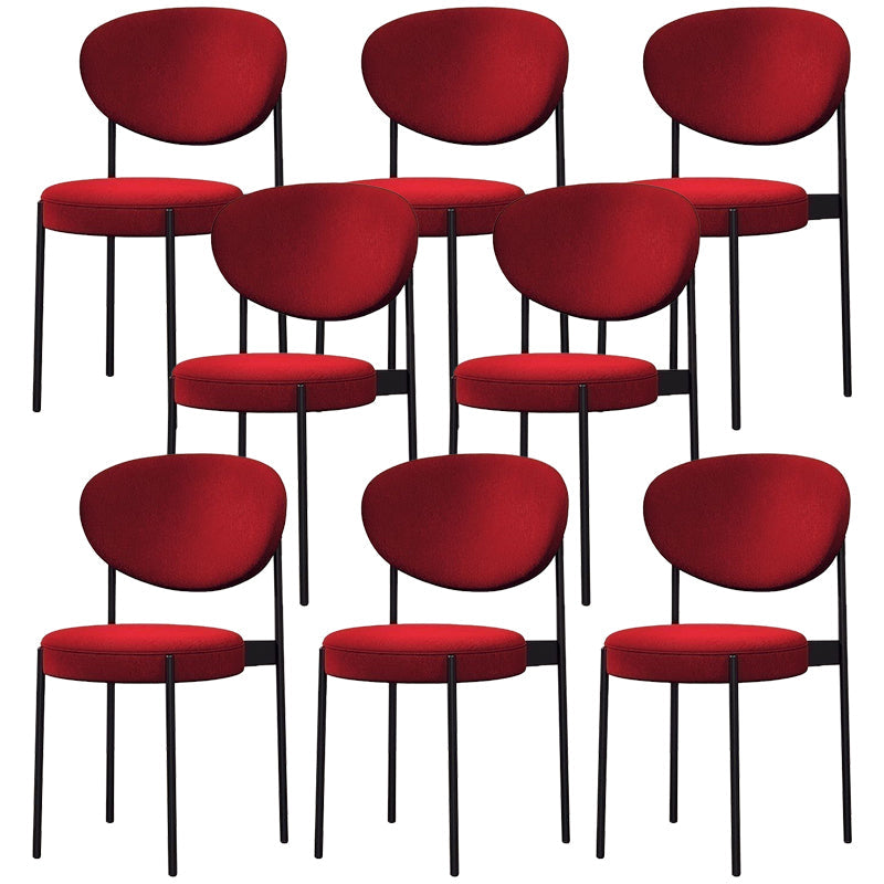 Glam Style Dining Chair Open Back Restaurant Armless Side Chair Red Flannel 8 Piece Set Clearhalo 'Dining Chairs' 'Dining Tables & Seating' 'dining_chair' 'furn' 'furn_dining_chair' 'Furniture' 'Kitchen & Dining Furniture' 6726736