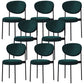 Glam Style Dining Chair Open Back Restaurant Armless Side Chair Blackish Green Flannel 8 Piece Set Clearhalo 'Dining Chairs' 'Dining Tables & Seating' 'dining_chair' 'furn' 'furn_dining_chair' 'Furniture' 'Kitchen & Dining Furniture' 6726737