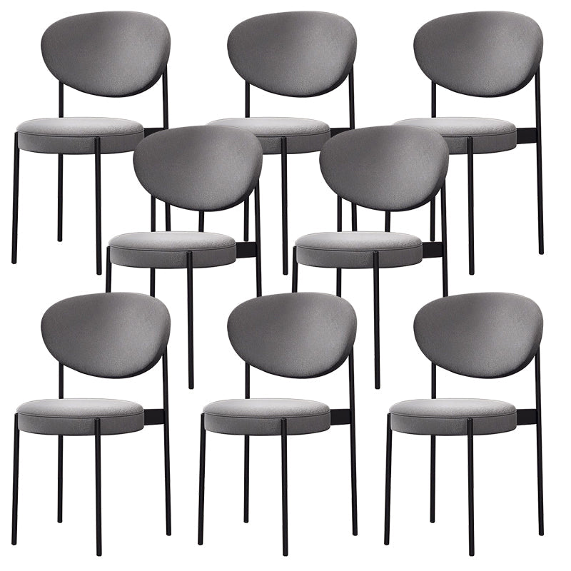 Glam Style Dining Chair Open Back Restaurant Armless Side Chair Grey Flannel 8 Piece Set Clearhalo 'Dining Chairs' 'Dining Tables & Seating' 'dining_chair' 'furn' 'furn_dining_chair' 'Furniture' 'Kitchen & Dining Furniture' 6726738