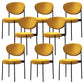 Glam Style Dining Chair Open Back Restaurant Armless Side Chair Yellow Flannel 8 Piece Set Clearhalo 'Dining Chairs' 'Dining Tables & Seating' 'dining_chair' 'furn' 'furn_dining_chair' 'Furniture' 'Kitchen & Dining Furniture' 6726744