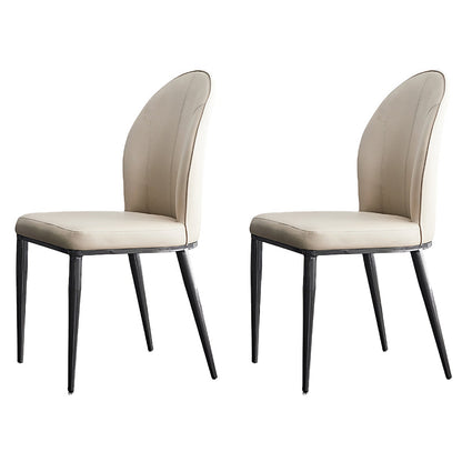 Industrial Side Chair Solid Back Metal Dining Room Chair for Dining Room