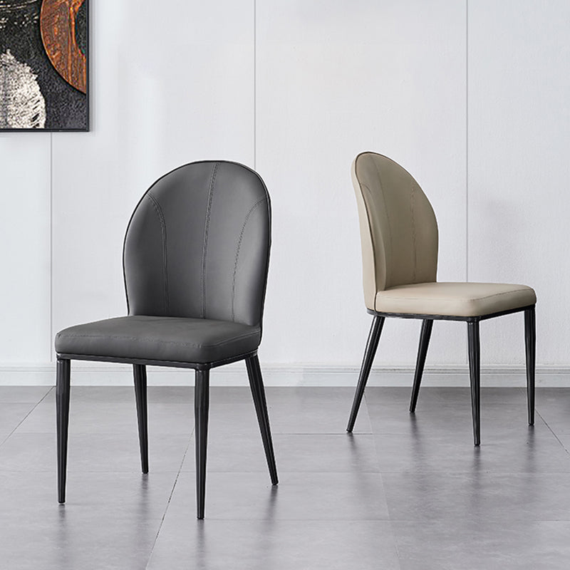 Industrial Side Chair Solid Back Metal Dining Room Chair for Dining Room