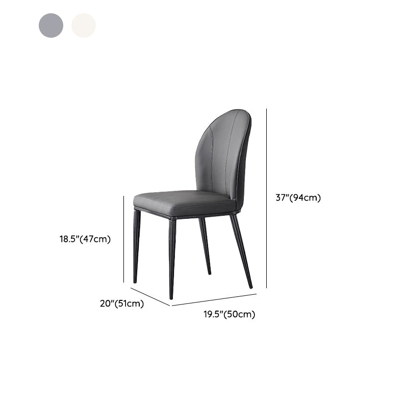 Industrial Side Chair Solid Back Metal Dining Room Chair for Dining Room