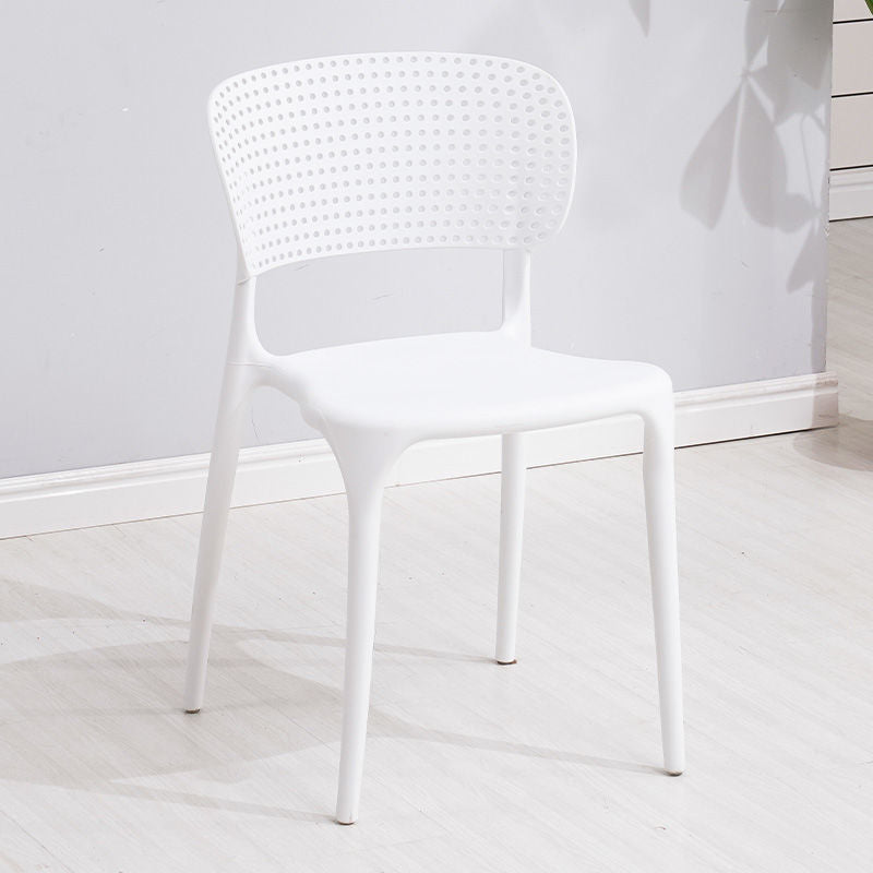 Open Back Dining Side Chair Stacking Plastic Dining Armless Chair