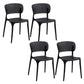 Open Back Dining Side Chair Stacking Plastic Dining Armless Chair