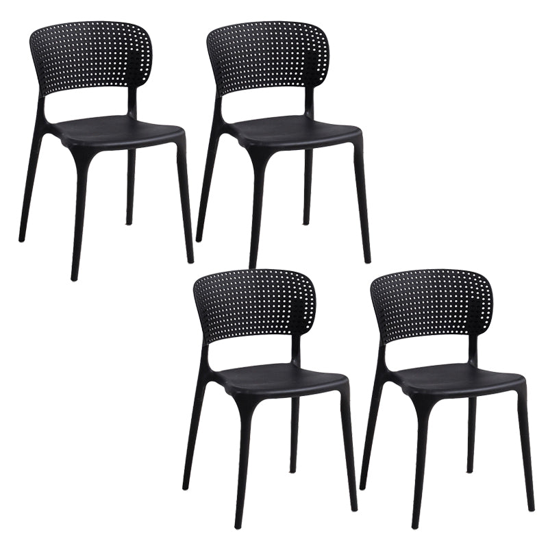 Open Back Dining Side Chair Stacking Plastic Dining Armless Chair