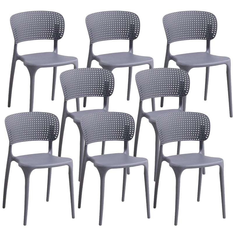 Open Back Dining Side Chair Stacking Plastic Dining Armless Chair