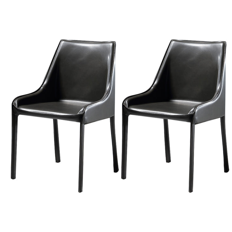 Industriële keuken Dining zijstoel Parsons stoel in zwarte afwerking