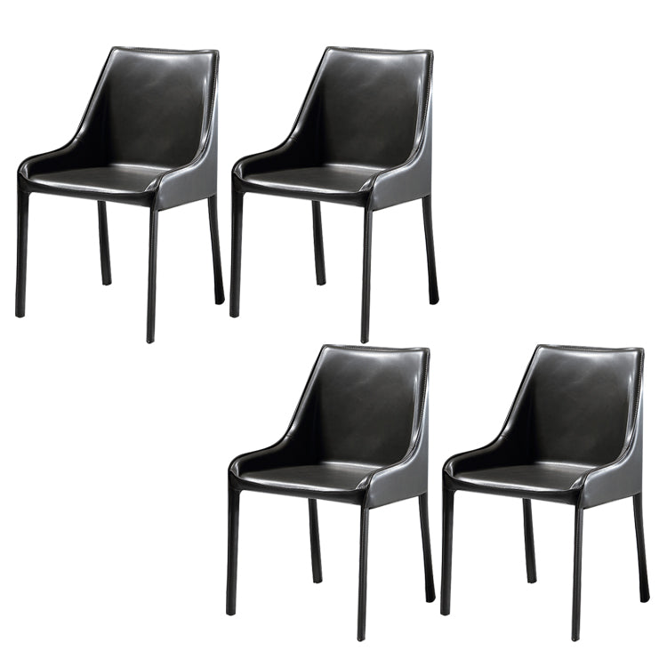 Industriële keuken Dining zijstoel Parsons stoel in zwarte afwerking