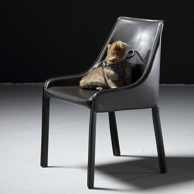 Industrial Kitchen Dining Side Chair Parsons Chair in Black Finish