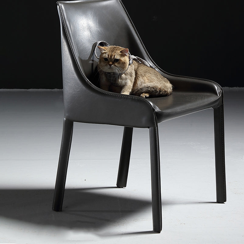 Industriële keuken Dining zijstoel Parsons stoel in zwarte afwerking