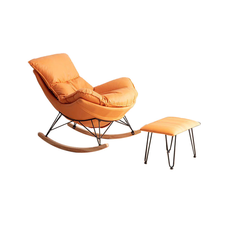 Chaise à bascule contemporaine chaise de planeur en cuir en cuir pour salon