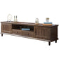 Support multimédia TV antique, console TV en frêne avec tiroirs pour salon