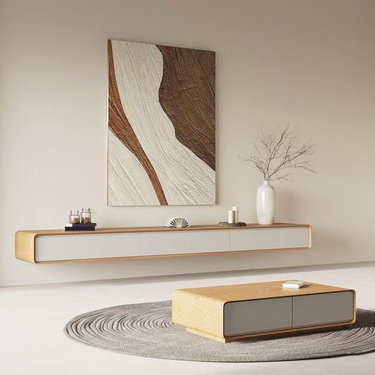 Console moderna con console multimediale con console TV montata a parete con porte