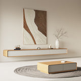 Console moderna con console multimediale con console TV montata a parete con porte