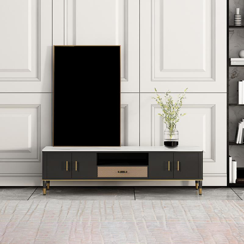 Console multimédia TV moderne, support multimédia TV en pierre pour le salon