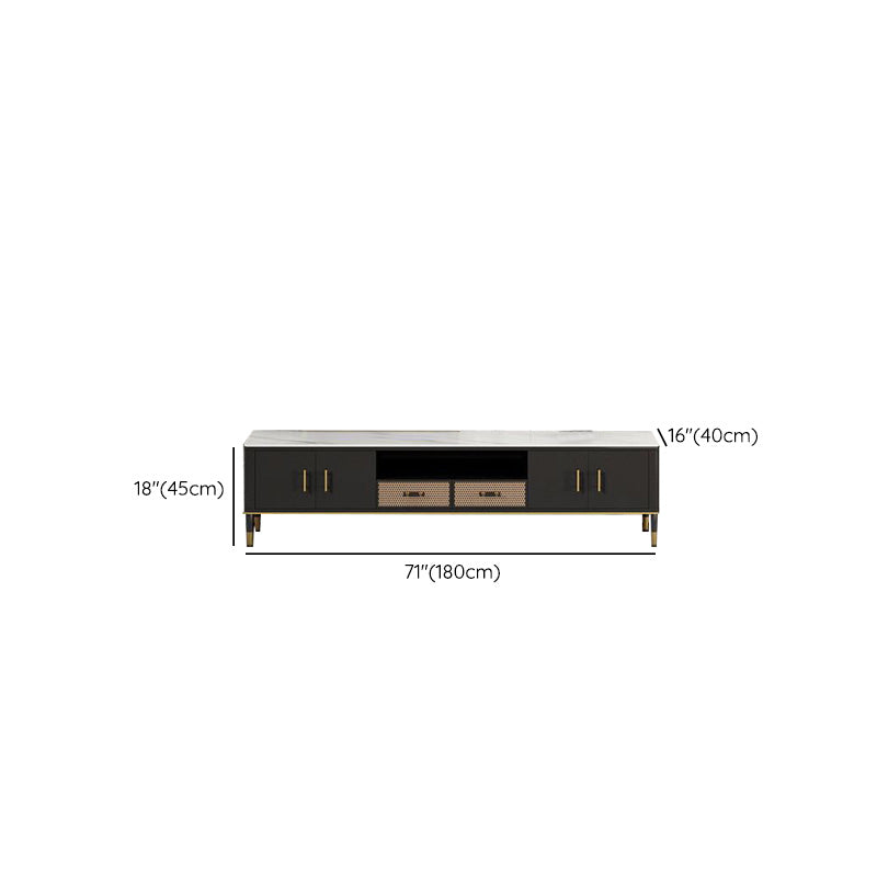 Console multimédia TV moderne, support multimédia TV en pierre pour le salon