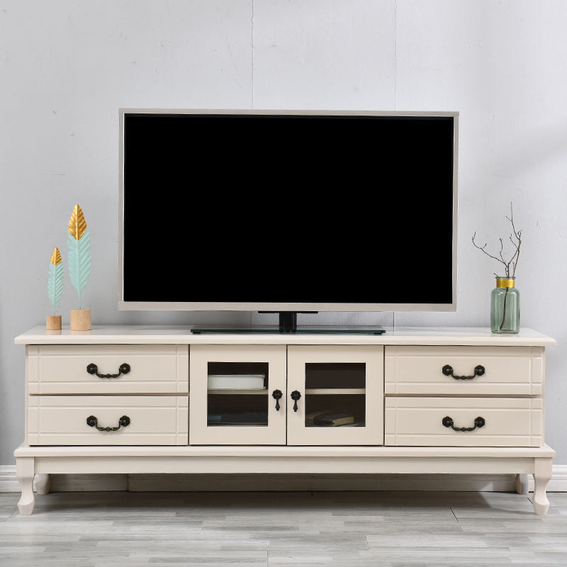 Contemporary TV Media Stand Wooden Media Console with Drawers 71"L x 16"W x 20"H Ivory Clearhalo 'furn' 'furn_tv_stands_entertainment_centers' 'Furniture' 'Living Room Furniture' 'TV Stands & Entertainment Centers' 'TV Stands & Media Storage Furniture' 'tv_stands_entertainment_centers' 6729611