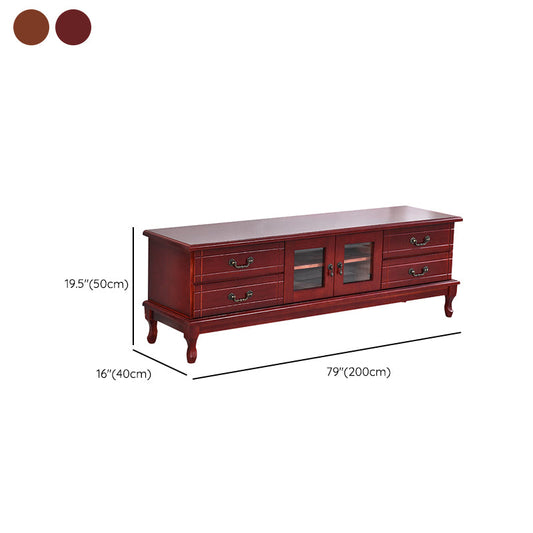 Console di media di legno con i media televisivi contemporanei con cassetti