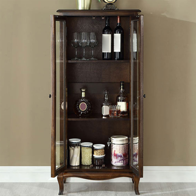 Mid-Century Modern Display Stand Rubberwood Display Cabinet with Doors for Dining Room Clearhalo 'Display & China Cabinets' 'display_china_cabinets' 'furn' 'furn_display_china_cabinets' 'Furniture' 'Kitchen & Dining Furniture' 6729675