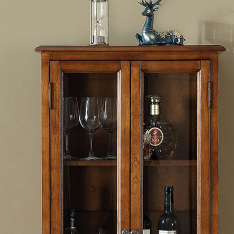 Mid-Century Modern Display Stand Rubberwood Display Cabinet with Doors for Dining Room Clearhalo 'Display & China Cabinets' 'display_china_cabinets' 'furn' 'furn_display_china_cabinets' 'Furniture' 'Kitchen & Dining Furniture' 6729680