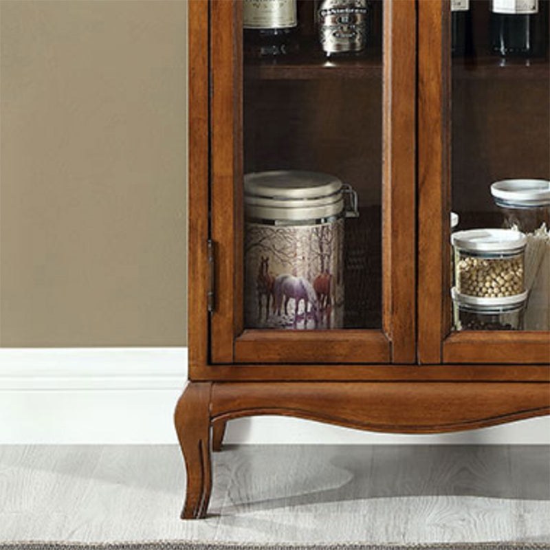 Mid-Century Modern Display Stand Rubberwood Display Cabinet with Doors for Dining Room Clearhalo 'Display & China Cabinets' 'display_china_cabinets' 'furn' 'furn_display_china_cabinets' 'Furniture' 'Kitchen & Dining Furniture' 6729681
