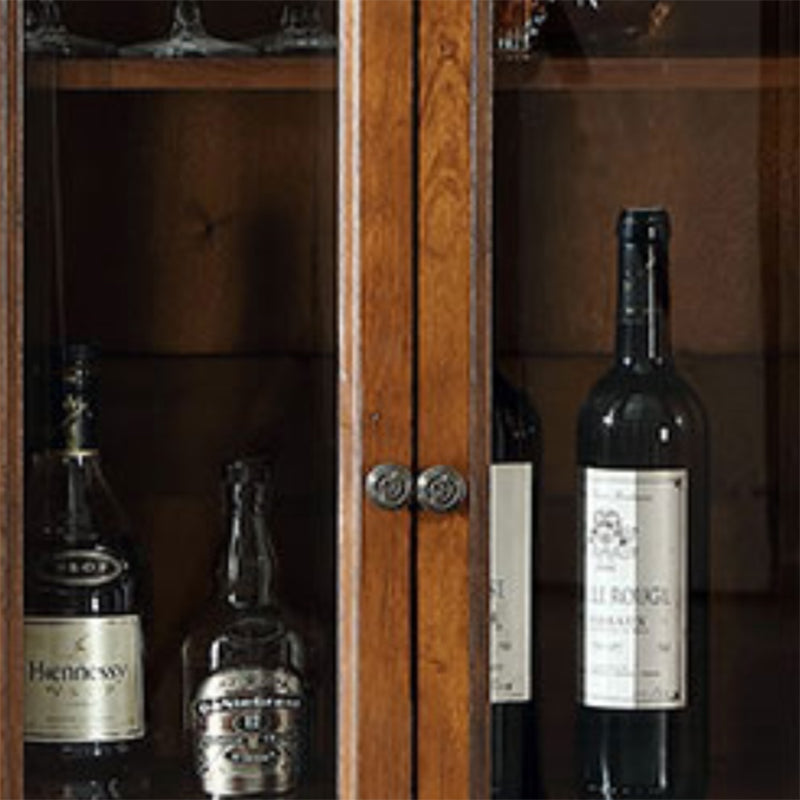 Mident secolo moderno moderno armadio per esposizioni in legno in gomma con porte per sala da pranzo