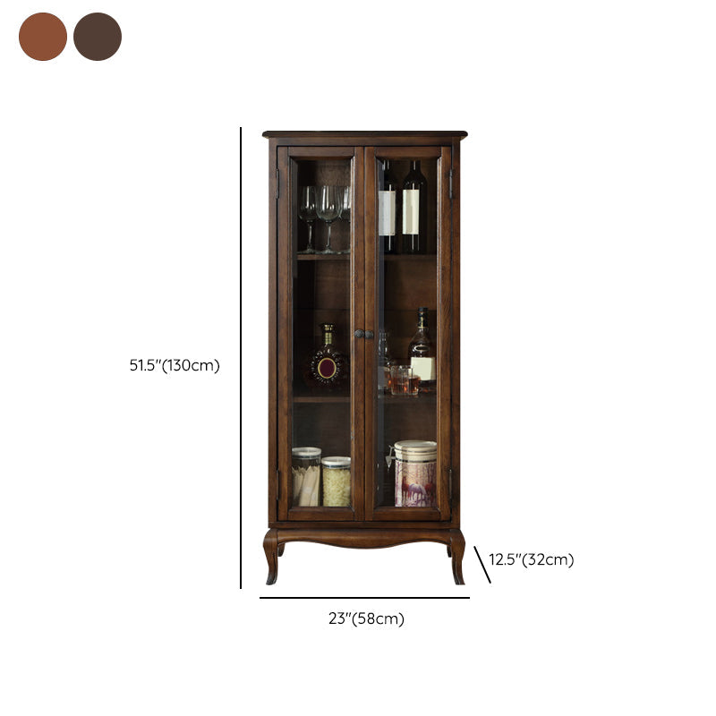 Mid-Century Modern Display Stand Rubberwood Display Cabinet with Doors for Dining Room Clearhalo 'Display & China Cabinets' 'display_china_cabinets' 'furn' 'furn_display_china_cabinets' 'Furniture' 'Kitchen & Dining Furniture' 6729687