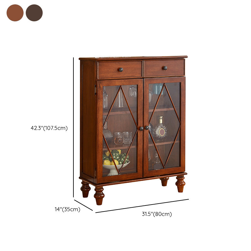 Mid-Century Modern Display Stand Rubberwood Display Cabinet with Doors for Dining Room Clearhalo 'Display & China Cabinets' 'display_china_cabinets' 'furn' 'furn_display_china_cabinets' 'Furniture' 'Kitchen & Dining Furniture' 6729688
