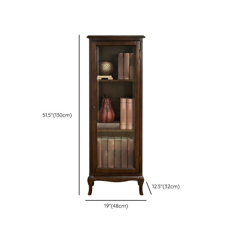 Mid-Century Modern Display Stand Rubberwood Display Cabinet with Doors for Dining Room Clearhalo 'Display & China Cabinets' 'display_china_cabinets' 'furn' 'furn_display_china_cabinets' 'Furniture' 'Kitchen & Dining Furniture' 6729689