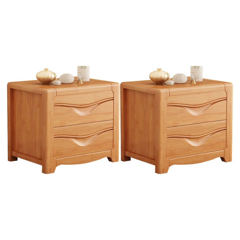 2-drawer Contemporary Night Table Antique Finish Bed Nightstand