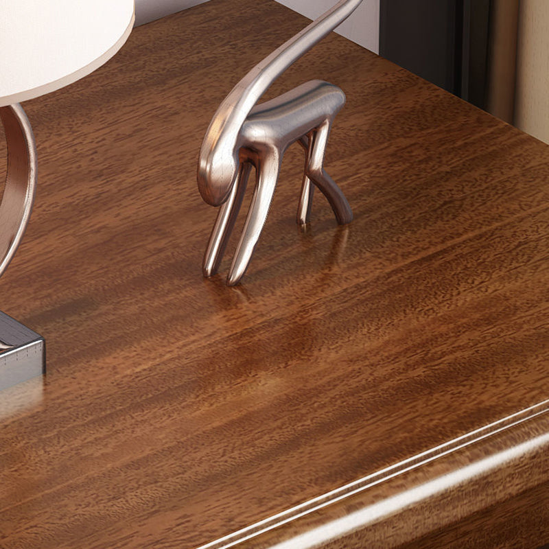 2 Schubladen traditioneller Akzenttisch Nachttisch antikes Finish -Bett Nachttisch