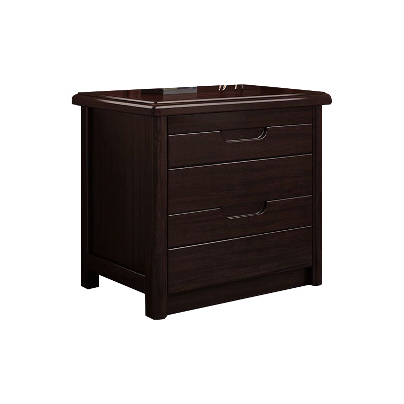 2 Schubladen traditioneller Akzenttisch Nachttisch antikes Finish -Bett Nachttisch