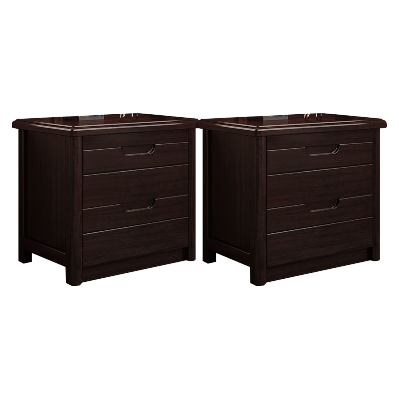 2 Schubladen traditioneller Akzenttisch Nachttisch antikes Finish -Bett Nachttisch