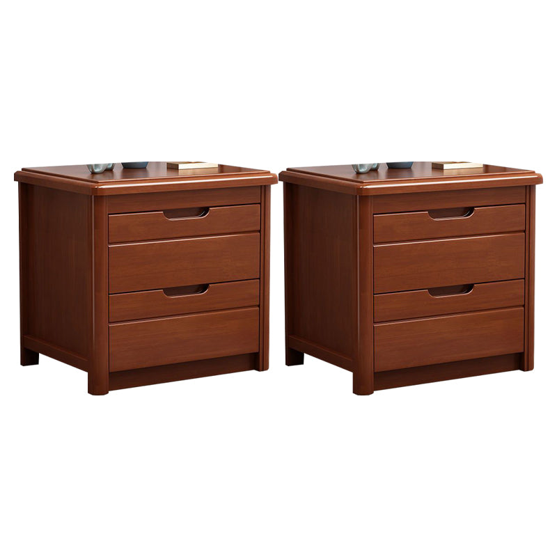 2 Schubladen traditioneller Akzenttisch Nachttisch antikes Finish -Bett Nachttisch