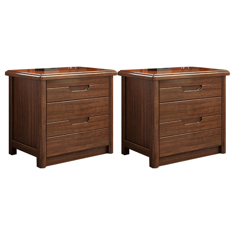 2 Schubladen traditioneller Akzenttisch Nachttisch antikes Finish -Bett Nachttisch