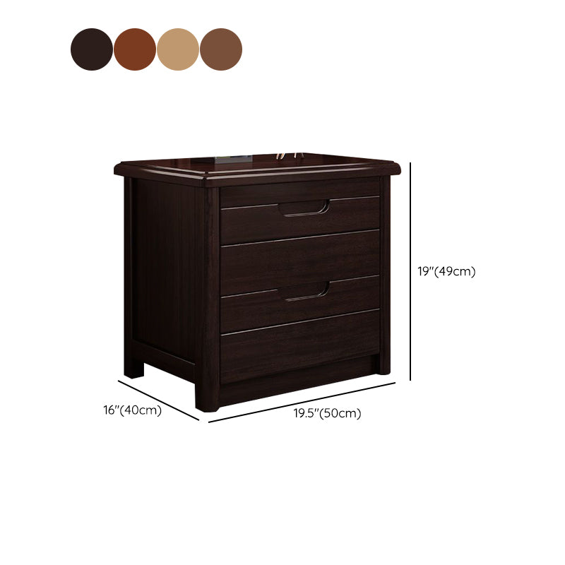 2 Schubladen traditioneller Akzenttisch Nachttisch antikes Finish -Bett Nachttisch