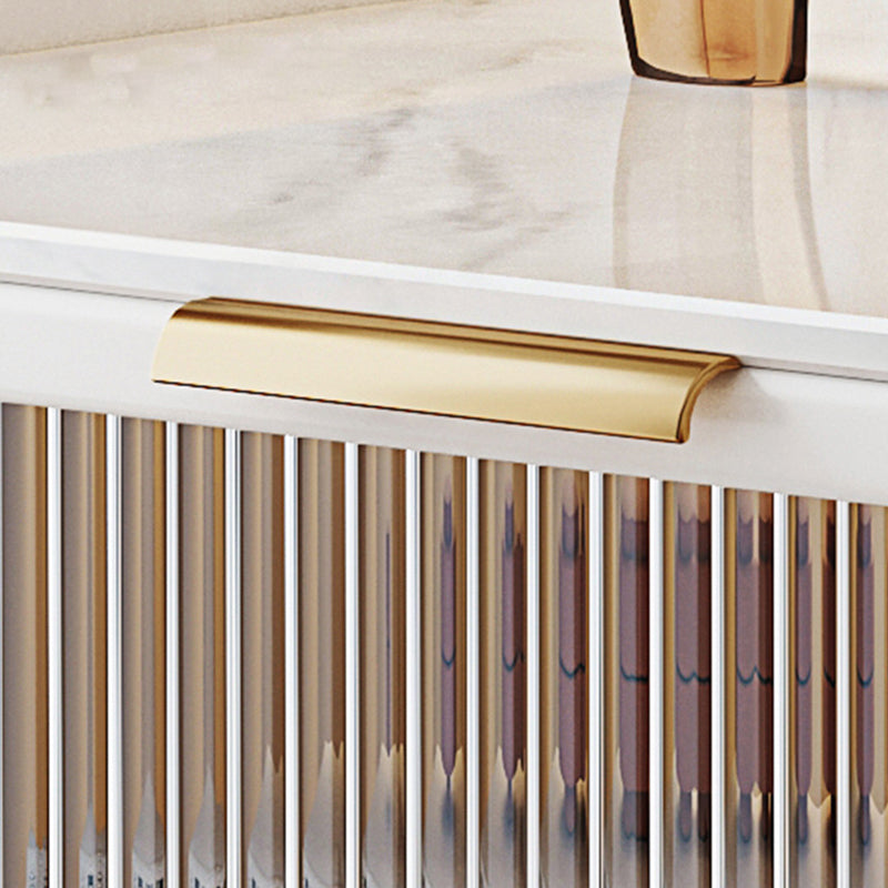 Zeitgenössisches Bett Nachttisch Stein Akzenttisch Nachttisch mit 2 Schubladen