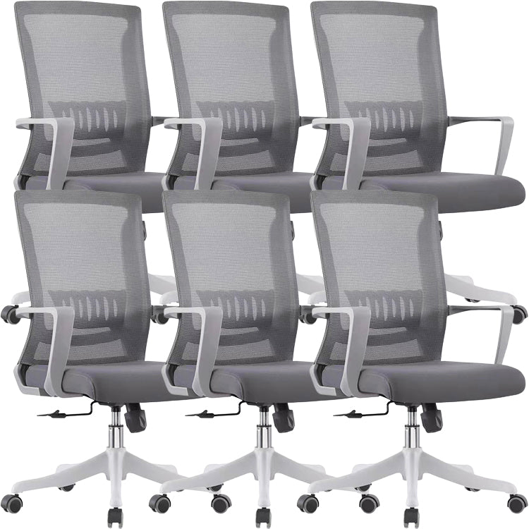 Moderne zwenkstoel Vaste armen Ergonomische verstelbare stoelhoogte Bureaustoel met wielen