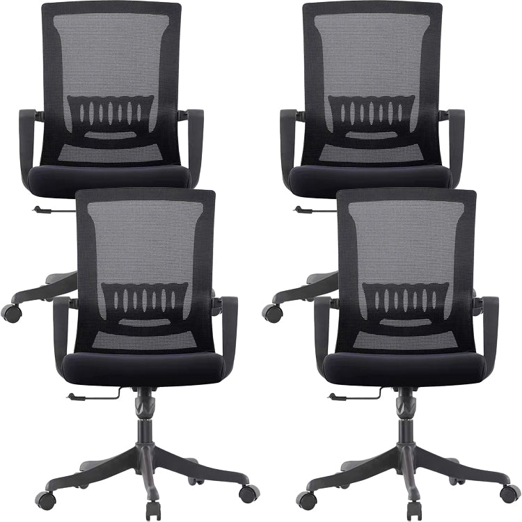 Moderne zwenkstoel Vaste armen Ergonomische verstelbare stoelhoogte Bureaustoel met wielen