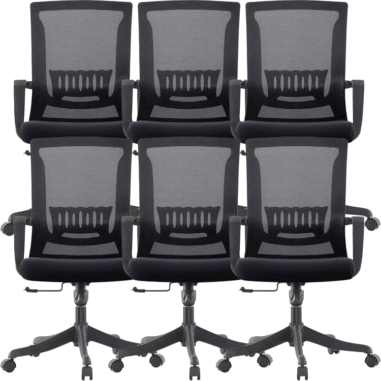 Moderne zwenkstoel Vaste armen Ergonomische verstelbare stoelhoogte Bureaustoel met wielen