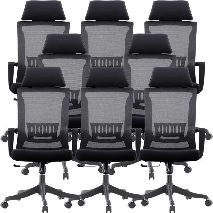 Moderne zwenkstoel Vaste armen Ergonomische verstelbare stoelhoogte Bureaustoel met wielen