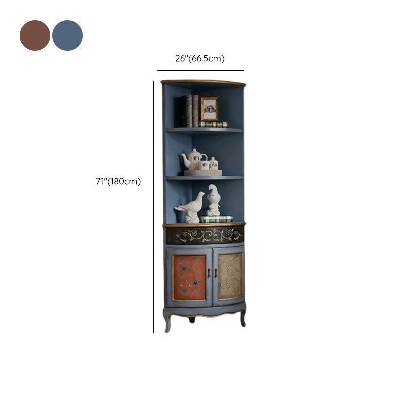 70.9" Tall Distressed Wood Corner Cabinet 1 - Drawers and 2 - Door Chest Clearhalo 'Cabinets & Chests' 'cabinets_chests' 'furn' 'furn_cabinets_chests' 'Furniture' 'Living Room Furniture' 6730423
