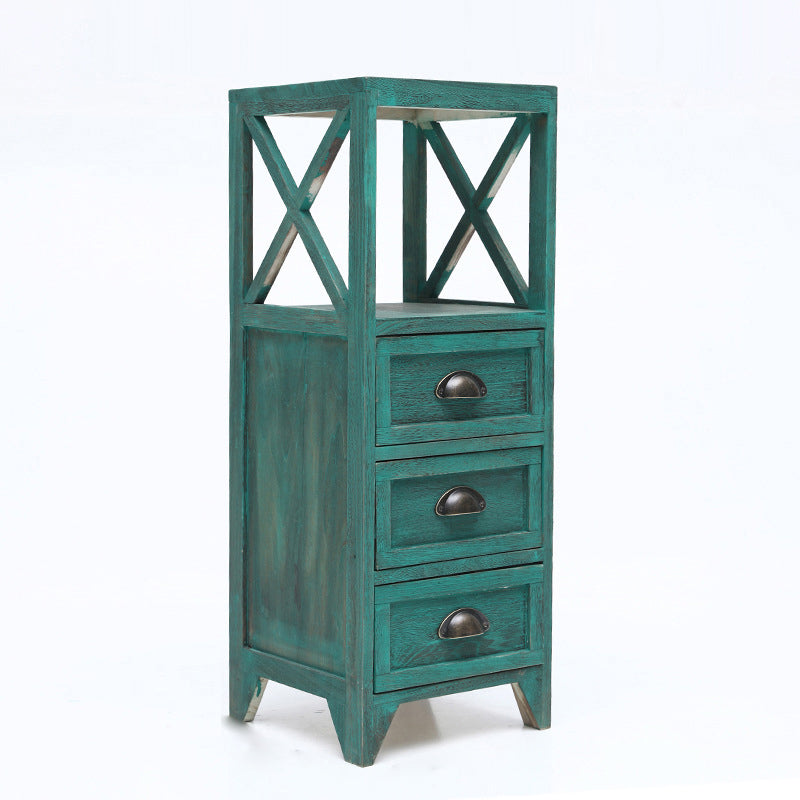 Wooden Storage Chest Dresser American Traditional Dresser with Drawers 12"L x 12"W x 32"H Green Clearhalo 'Bedroom Furniture' 'Dressers & Chests' 'dressers_chests' 'furn' 'furn_dressers_chests' 'Furniture' 6730471