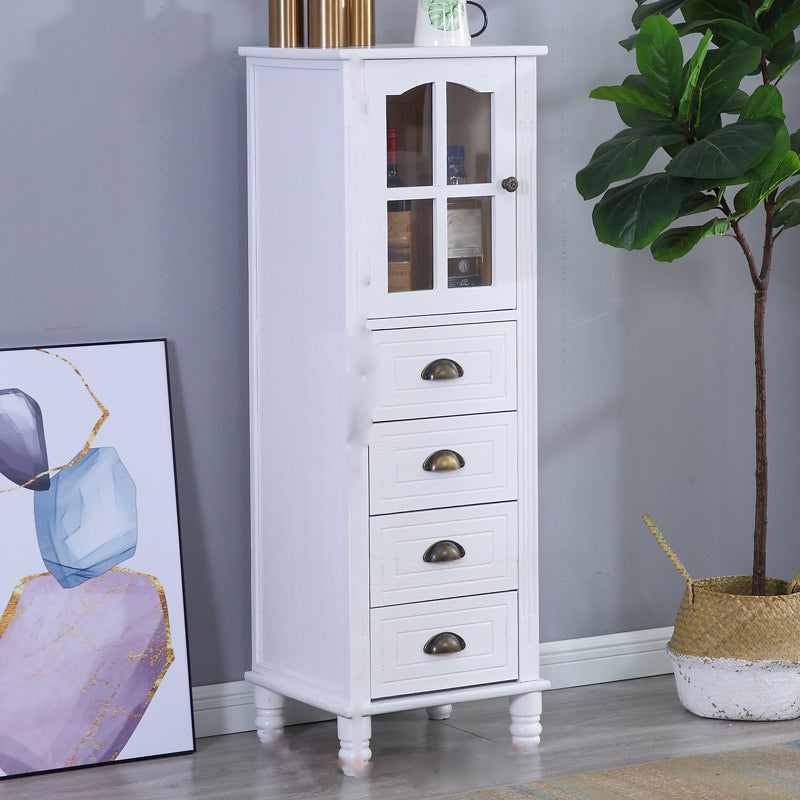 Wooden Storage Chest Dresser American Traditional Dresser with Drawers 16"L x 14"W x 47"H White Clearhalo 'Bedroom Furniture' 'Dressers & Chests' 'dressers_chests' 'furn' 'furn_dressers_chests' 'Furniture' 6730473