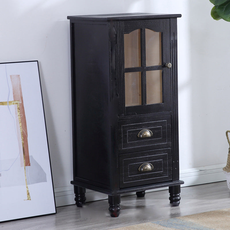 Wooden Storage Chest Dresser American Traditional Dresser with Drawers 16"L x 14"W x 35"H Black Clearhalo 'Bedroom Furniture' 'Dressers & Chests' 'dressers_chests' 'furn' 'furn_dressers_chests' 'Furniture' 6730478