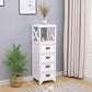 Wooden Storage Chest Dresser American Traditional Dresser with Drawers 12"L x 12"W x 38"H White Clearhalo 'Bedroom Furniture' 'Dressers & Chests' 'dressers_chests' 'furn' 'furn_dressers_chests' 'Furniture' 6730480