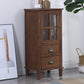 Wooden Storage Chest Dresser American Traditional Dresser with Drawers 16"L x 14"W x 35"H Coffee Clearhalo 'Bedroom Furniture' 'Dressers & Chests' 'dressers_chests' 'furn' 'furn_dressers_chests' 'Furniture' 6730481