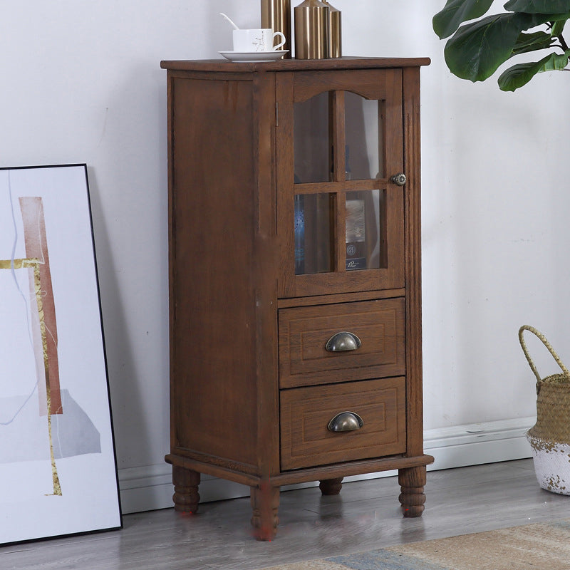 Wooden Storage Chest Dresser American Traditional Dresser with Drawers 16"L x 14"W x 35"H Coffee Clearhalo 'Bedroom Furniture' 'Dressers & Chests' 'dressers_chests' 'furn' 'furn_dressers_chests' 'Furniture' 6730481